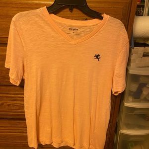 Express Orange V-Neck Shirt